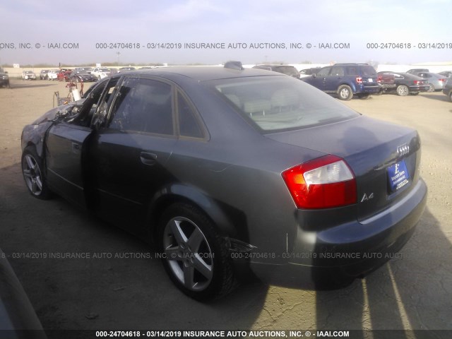 WAULC68E94A152959 - 2004 AUDI A4 1.8T QUATTRO GRAY photo 3