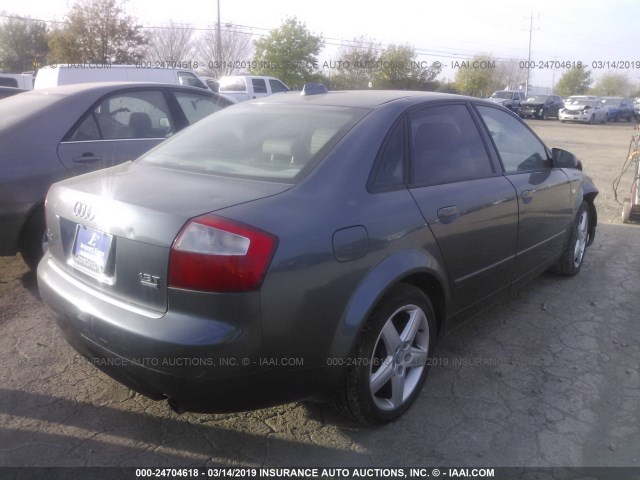 WAULC68E94A152959 - 2004 AUDI A4 1.8T QUATTRO GRAY photo 4