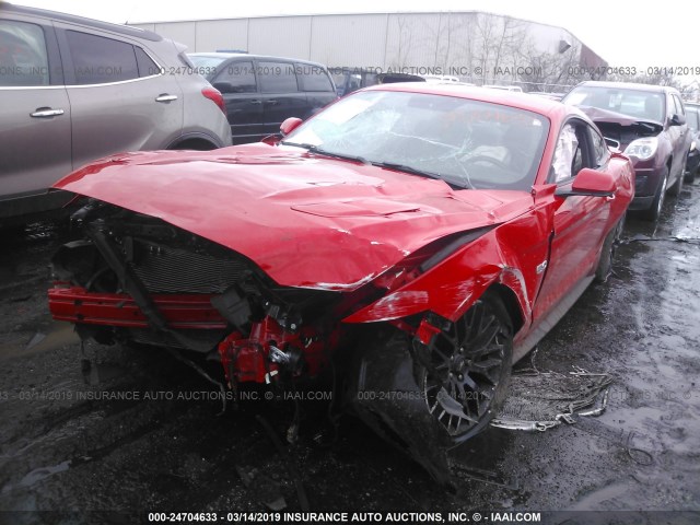 1FA6P8CF5F5407639 - 2015 FORD MUSTANG GT RED photo 2