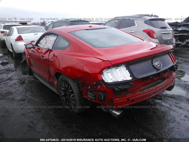 1FA6P8CF5F5407639 - 2015 FORD MUSTANG GT RED photo 3