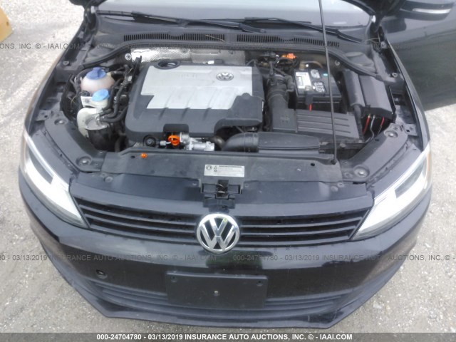 3VWLL7AJ2CM330077 - 2012 VOLKSWAGEN JETTA TDI BLACK photo 10