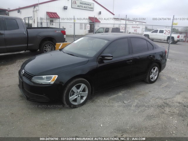 3VWLL7AJ2CM330077 - 2012 VOLKSWAGEN JETTA TDI BLACK photo 2