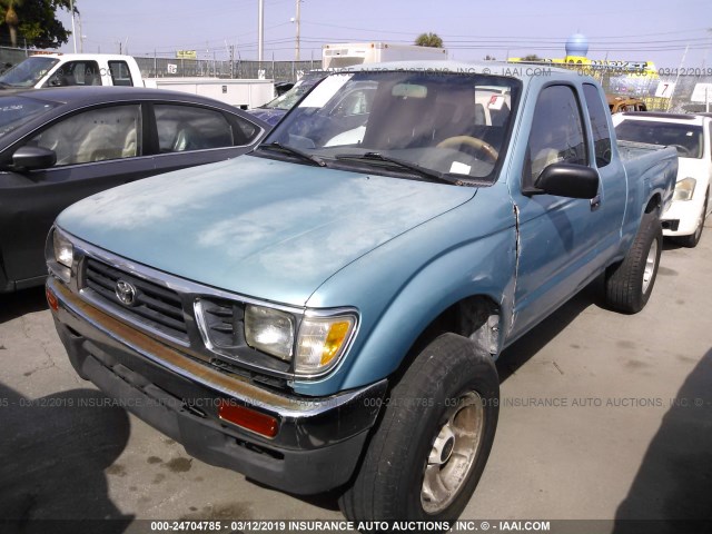 4TAWN72N7VZ242117 - 1997 TOYOTA TACOMA XTRACAB GREEN photo 2