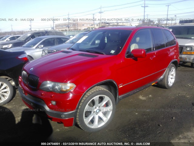 5UXFA93526LE83826 - 2006 BMW X5 4.8IS RED photo 2