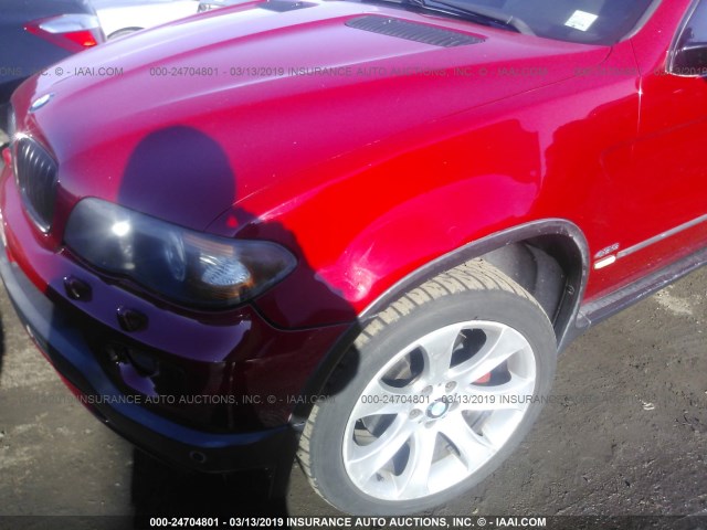 5UXFA93526LE83826 - 2006 BMW X5 4.8IS RED photo 6