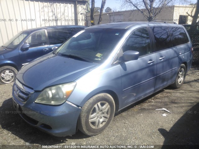 5FNRL38757B094356 - 2007 HONDA ODYSSEY EXL Light Blue photo 2