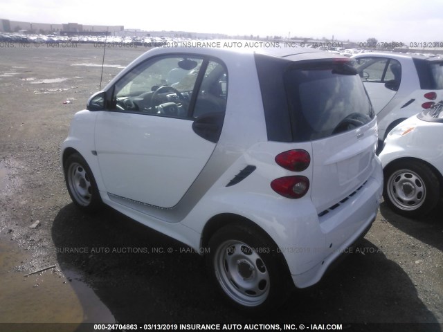 WMEEJ9AA1FK827342 - 2015 SMART FORTWO ELECTRIC WHITE photo 3