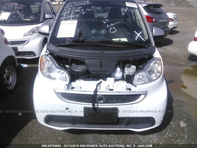 WMEEJ9AA1FK827342 - 2015 SMART FORTWO ELECTRIC WHITE photo 6