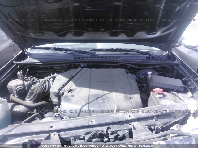 3TMJU4GN5FM189977 - 2015 TOYOTA TACOMA DOUBLE CAB PRERUNNER GRAY photo 10