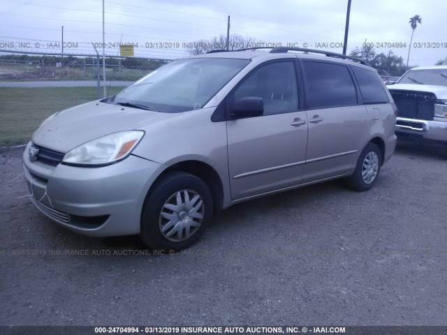 5TDZA23C75S246005 - 2005 TOYOTA SIENNA CE/LE GOLD photo 2