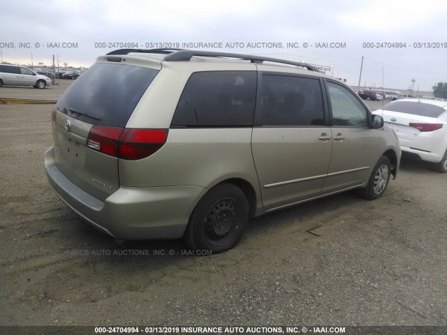 5TDZA23C75S246005 - 2005 TOYOTA SIENNA CE/LE GOLD photo 4