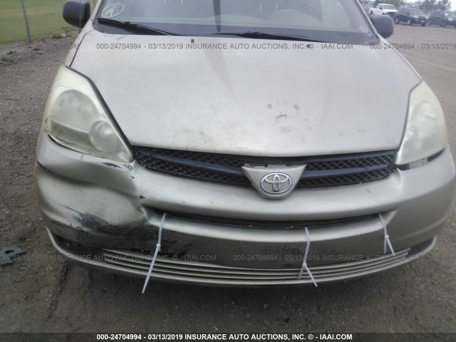 5TDZA23C75S246005 - 2005 TOYOTA SIENNA CE/LE GOLD photo 6