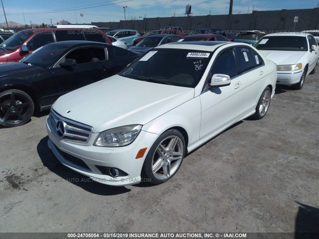 WDDGF54X69R058470 - 2009 MERCEDES-BENZ C WHITE photo 2