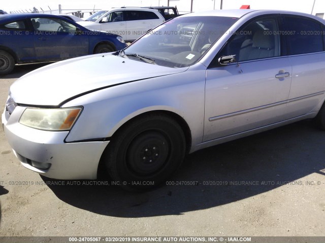 5NPEU46F26H057907 - 2006 HYUNDAI SONATA GLS/LX SILVER photo 6