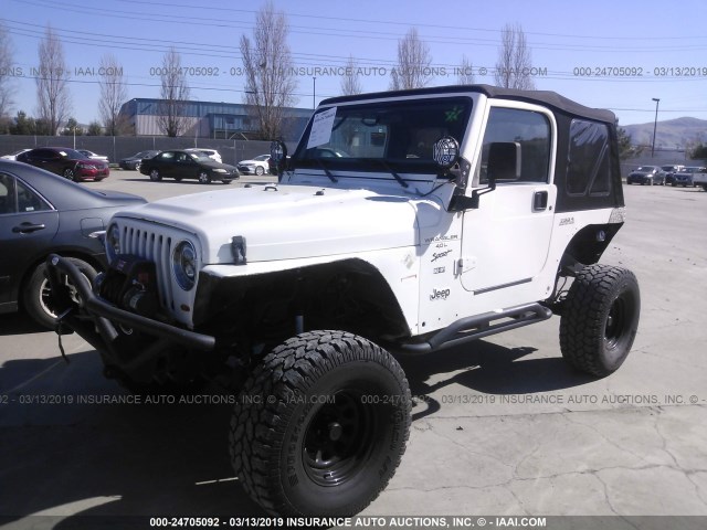 1J4FA49S51P340962 - 2001 JEEP WRANGLER / TJ SPORT WHITE photo 2