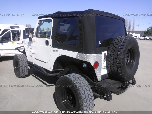 1J4FA49S51P340962 - 2001 JEEP WRANGLER / TJ SPORT WHITE photo 3