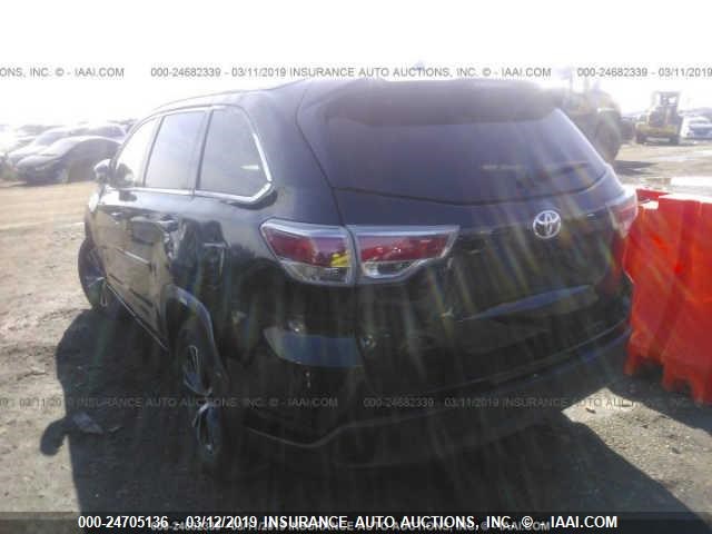 5TDJKRFH8GS353934 - 2016 TOYOTA HIGHLANDER XLE შავი ფოტო 3