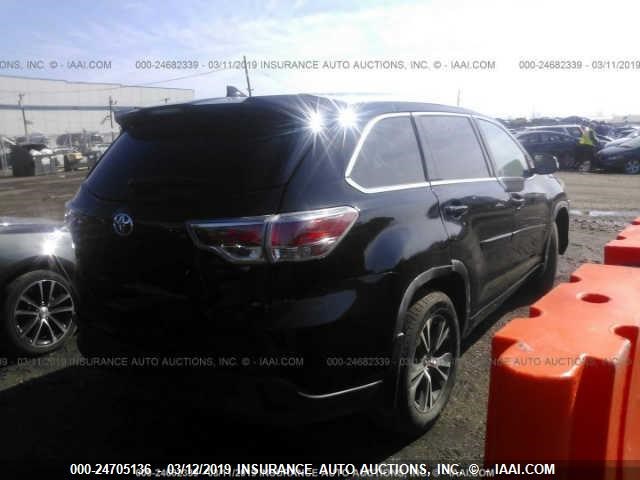 5TDJKRFH8GS353934 - 2016 TOYOTA HIGHLANDER XLE BLACK photo 4