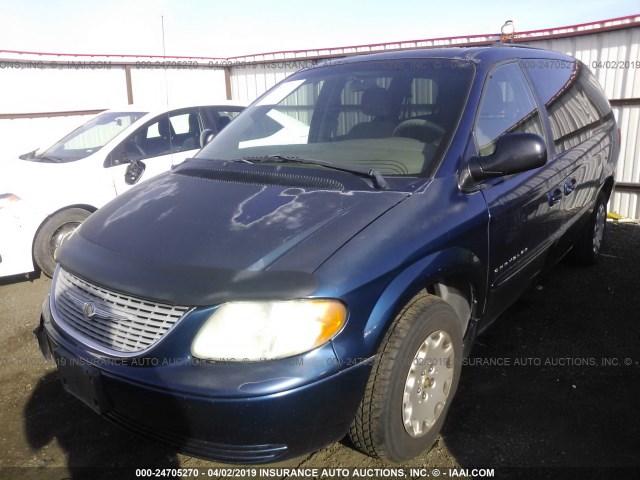 2C4GP44G21R197043 - 2001 CHRYSLER TOWN & COUNTRY LX BLUE photo 2