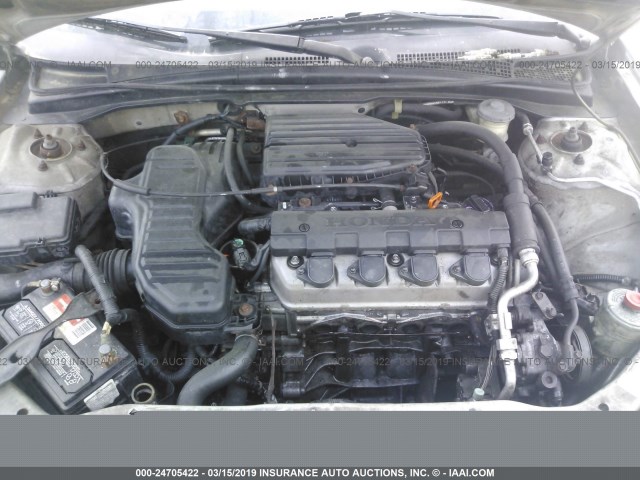 1HGES16395L027762 - 2005 HONDA CIVIC DX VP SILVER photo 10