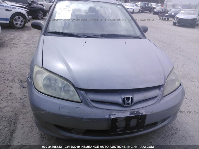 1HGES16395L027762 - 2005 HONDA CIVIC DX VP SILVER photo 6