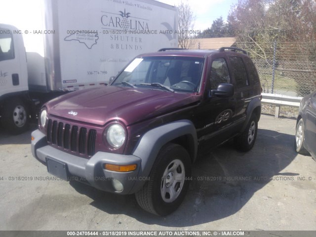 1J4GL48KX3W659265 - 2003 JEEP LIBERTY SPORT/FREEDOM RED photo 2