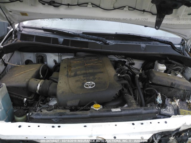 5TFRY5F19DX144740 - 2013 TOYOTA TUNDRA DOUBLE CAB SR5 WHITE photo 10