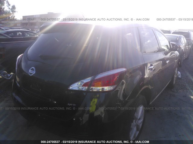 JN8AZ1MW8CW217378 - 2012 NISSAN MURANO S/SL/LE BLACK photo 4