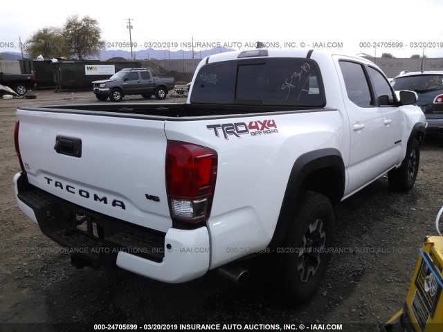 3TMCZ5AN9HM072852 - 2017 TOYOTA TACOMA DBL CAB/SR/TRDSPT/OR/PRO WHITE photo 4