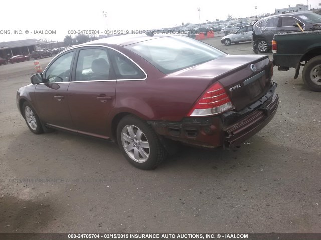 1MEHM40137G606464 - 2007 MERCURY MONTEGO LUXURY MAROON photo 3