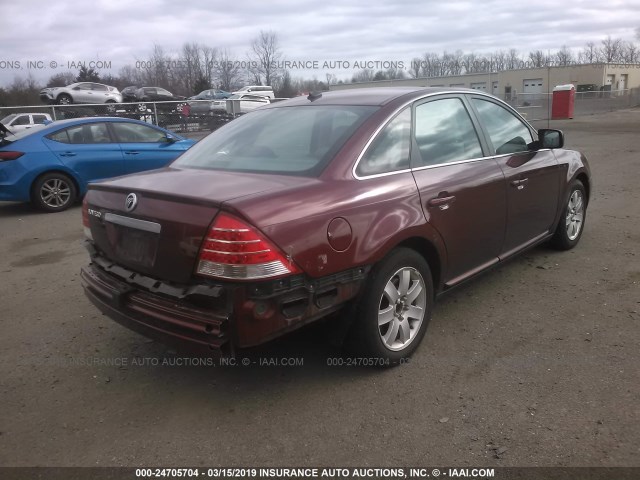 1MEHM40137G606464 - 2007 MERCURY MONTEGO LUXURY MAROON photo 4