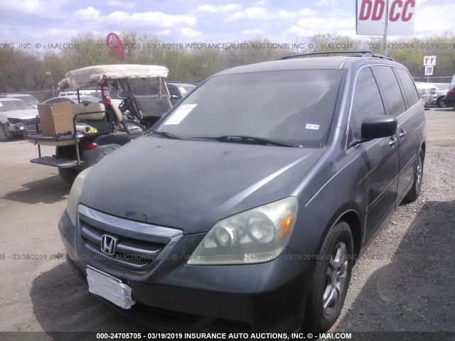 5FNRL38765B081516 - 2005 HONDA ODYSSEY EXL GRAY photo 2