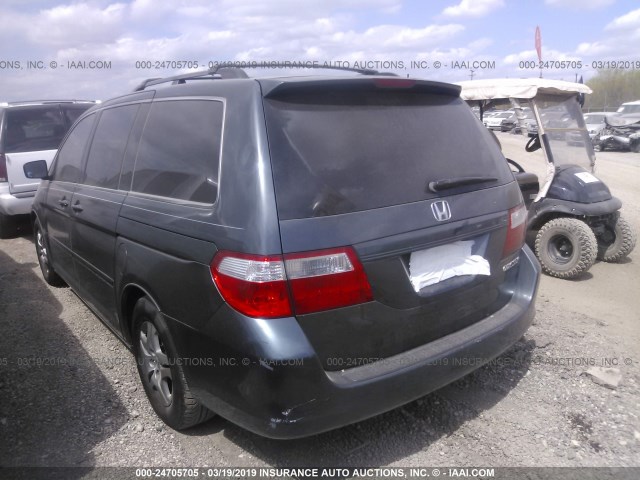 5FNRL38765B081516 - 2005 HONDA ODYSSEY EXL GRAY photo 3