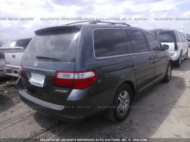 5FNRL38765B081516 - 2005 HONDA ODYSSEY EXL GRAY photo 4