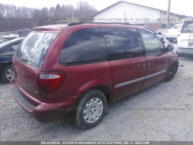 1C4GJ45301B141811 - 2001 CHRYSLER VOYAGER LX RED photo 4