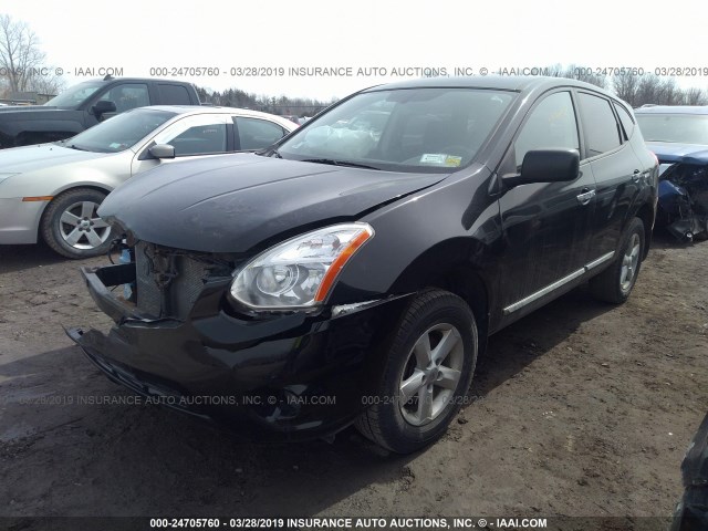 JN8AS5MV7CW704168 - 2012 NISSAN ROGUE S/SV BLACK photo 2