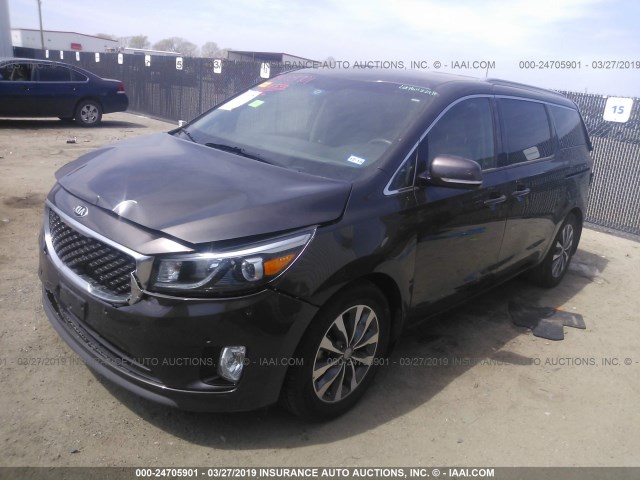 KNDMC5C10H6321331 - 2017 KIA SEDONA EX/SX Dark Brown photo 2