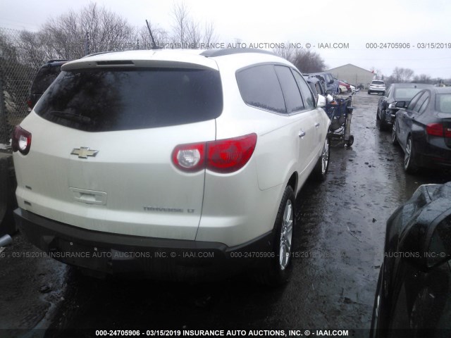 1GNKVGED6BJ107203 - 2011 CHEVROLET TRAVERSE LT WHITE photo 4