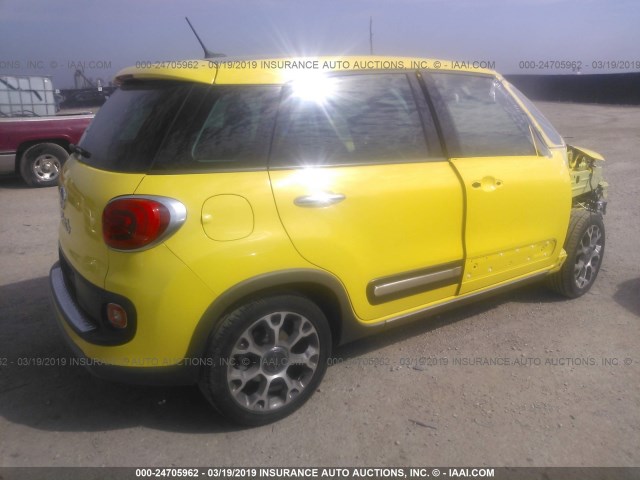 ZFBCFADH7EZ013710 - 2014 FIAT 500L TREKKING YELLOW photo 4