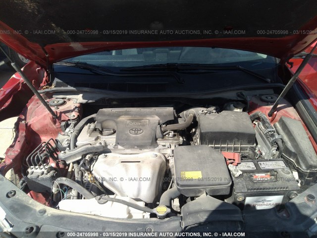 4T1BF1FK5EU783530 - 2014 TOYOTA CAMRY L/SE/LE/XLE RED photo 10