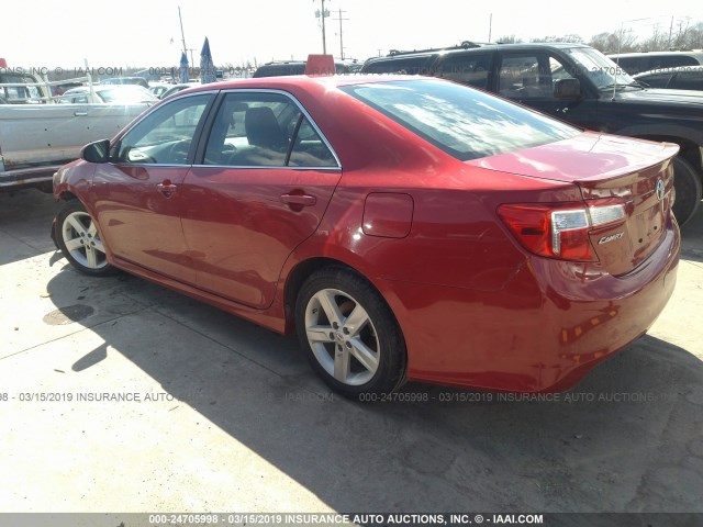 4T1BF1FK5EU783530 - 2014 TOYOTA CAMRY L/SE/LE/XLE RED photo 3