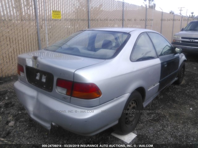 1HGEJ6228VL116896 - 1997 HONDA CIVIC DX SILVER photo 4