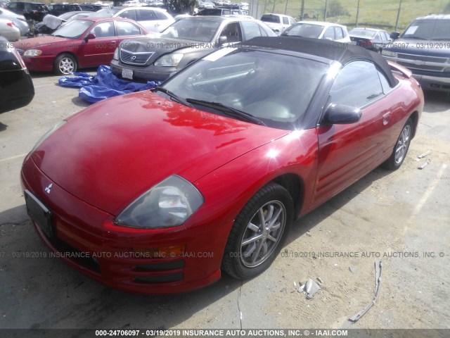 4A3AE45G62E106989 - 2002 MITSUBISHI ECLIPSE SPYDER GS RED photo 2