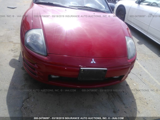 4A3AE45G62E106989 - 2002 MITSUBISHI ECLIPSE SPYDER GS RED photo 6