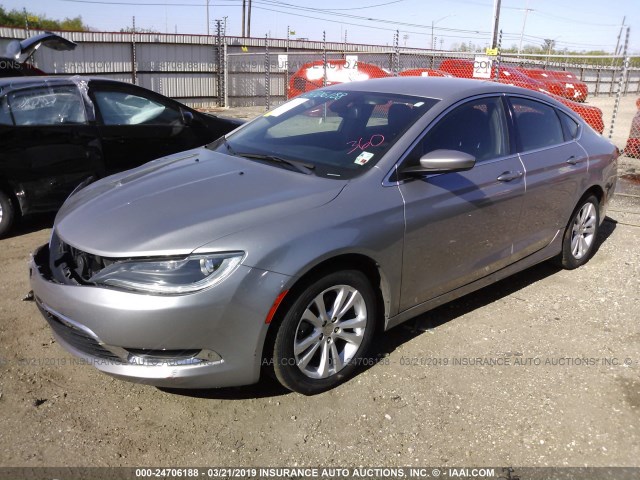 1C3CCCAB4FN607587 - 2015 CHRYSLER 200 LIMITED SILVER photo 2