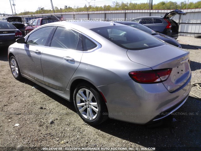 1C3CCCAB4FN607587 - 2015 CHRYSLER 200 LIMITED SILVER photo 3