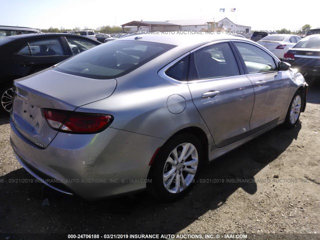 1C3CCCAB4FN607587 - 2015 CHRYSLER 200 LIMITED SILVER photo 4