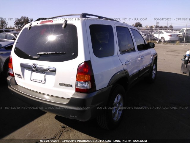 4F2YU08192KM01669 - 2002 MAZDA TRIBUTE LX/ES WHITE photo 4