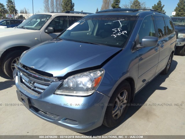 5FNRL387X6B061254 - 2006 HONDA ODYSSEY EXL BLUE photo 2