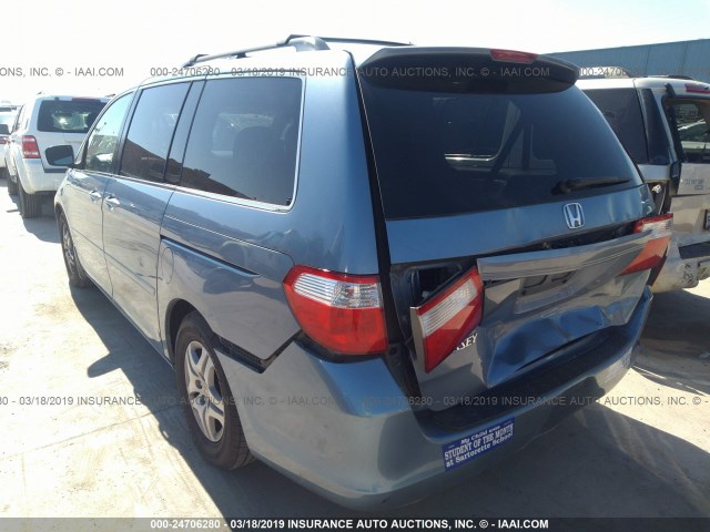 5FNRL387X6B061254 - 2006 HONDA ODYSSEY EXL BLUE photo 3